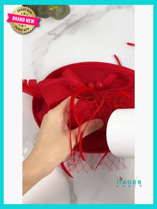 Vintage Tea Party Fascinator Headband with Turkey Feathers Adjustable
